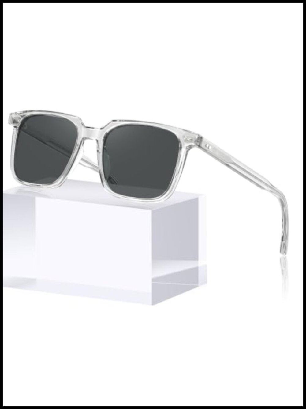 Men's Acetate Square Polarized Sunglasses UV400 Full Frame Retro